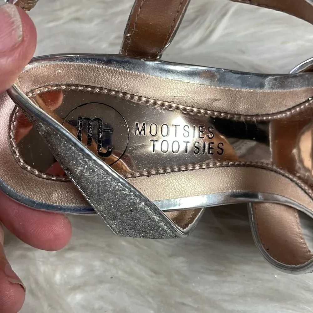 Mootsie Tootsies Ladies Strappy Silver Glittery Clear Heels, Size 6, Mo Jericho
